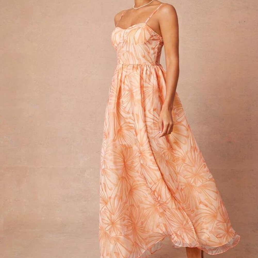SHEIN Peach Floral Maxi Dress